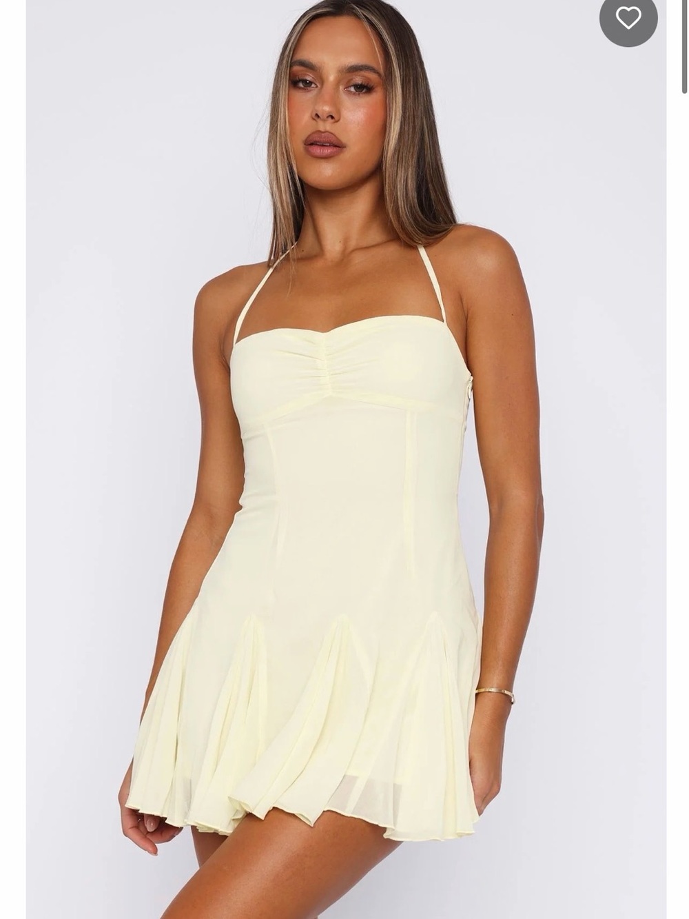 White Fox Boutique Think I’m in love mini dress lemon